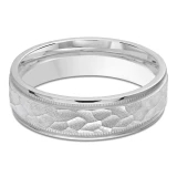 6 MM Modern Mens Wedding Band in White Gold (MDVB0792)