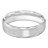 6 MM Satin Finish with High Polish Edges Modern Mens Wedding Band in White Gold (MDVB0793)
