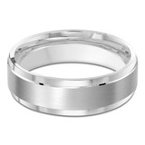 7 MM Satin Finish High Polish Modern Mens Wedding Band in White Gold (MDVB0799)