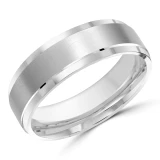 7 MM Modern Mens Wedding Band in White Gold (MDVB0799)