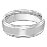 7 MM Modern Mens Wedding Band in White Gold (MDVB0801)