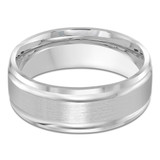 8 MM Satin Finish with High Polish Edges Modern Mens Wedding Band in White Gold (MDVB0802)