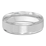 6 MM Modern Mens Wedding Band in White Gold (MDVB0818)