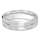 6 MM Modern Mens Wedding Band in White Gold (MDVB0821)