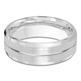 8 MM Modern Mens Wedding Band in White Gold (MDVB0822)