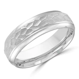 7 MM Modern Mens Wedding Band in White Gold (MDVB0832)