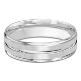 7 MM Modern Mens Wedding Band in White Gold (MDVB0835)