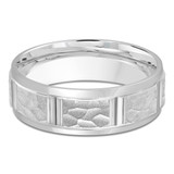 7 MM with High Polish Edges Modern Mens Wedding Band in White Gold (MDVB0837)