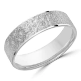 6 MM Modern Mens Wedding Band in White Gold (MDVB0847)