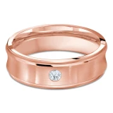 7 MM Diamond Mens Wedding Band in Rose Gold (MDVB0851)
