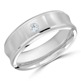 7 MM Diamond Mens Wedding Band in White Gold (MDVB0852)