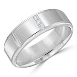 7 MM Diamond Mens Wedding Band in White Gold (MDVB0858)