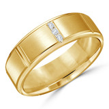 7 MM Diamond Mens Wedding Band in Yellow Gold (MDVB0860)