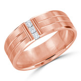 7 MM Diamond Mens Wedding Band in Rose Gold (MDVB0927)