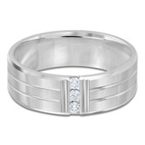 7 MM Diamond Mens Wedding Band in White Gold (MDVB0928)