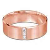 7 MM Diamond Mens Wedding Band in Rose Gold (MDVB0935)