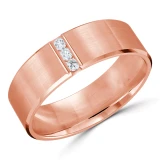 7 MM Diamond Mens Wedding Band in Rose Gold (MDVB0935)