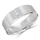 7 MM Diamond Mens Wedding Band in White Gold (MDVB0936)