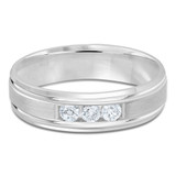 6 MM Diamond Mens Wedding Band in White Gold (MDVB0940)
