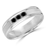 6 MM Diamond Mens Wedding Band in White Gold (MDVB0941)