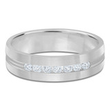 6 MM Diamond Mens Wedding Band in White Gold (MDVB0947)