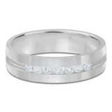 6 MM Diamond Mens Wedding Band in White Gold (MDVB0947)