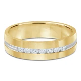 6 MM Diamond Mens Wedding Band in Two-Tone Yellow & White Gold (MDVB0952)