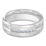 7 MM Diamond Mens Wedding Band in White Gold (MDVB0958)