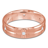 6 MM Diamond Mens Wedding Band in Rose Gold (MDVB0961)