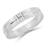 5 MM Diamond Mens Wedding Band in White Gold (MDVB0972)