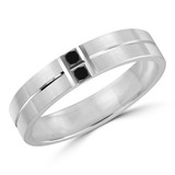 5 MM Black Diamond Mens Wedding Band in White Gold (MDVB0973)