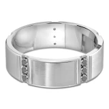 7 MM Diamond Mens Wedding Band in White Gold (MDVB0977)