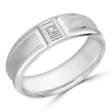 7 MM Diamond Mens Wedding Band in White Gold (MDVB0980)