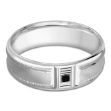 7 MM Diamond Mens Wedding Band in White Gold (MDVB0981)