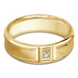 7 MM Diamond Mens Wedding Band in Yellow Gold (MDVB0982)