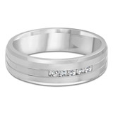 7 MM Diamond Mens Wedding Band in White Gold (MDVB1019)