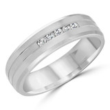 7 MM Diamond Mens Wedding Band in White Gold (MDVB1019)
