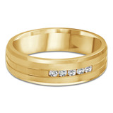 7 MM Diamond Mens Wedding Band in Yellow Gold (MDVB1023)