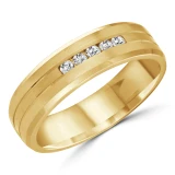 7 MM Diamond Mens Wedding Band in Yellow Gold (MDVB1023)
