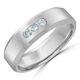 6 MM Diamond Mens Wedding Band in White Gold (MDVB1038)