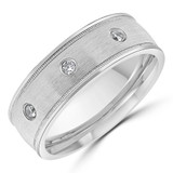 7 MM Diamond Mens Wedding Band in White Gold (MDVB1042)