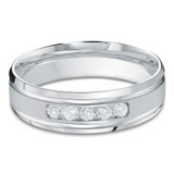 6 MM Diamond Mens Wedding Band in White Gold (MDVB1043)