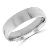 6 MM Comfort Fit Classic Womens Wedding Band in White Gold (MDVBC0001-6MM-W)