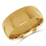 8 MM Comfort Fit Classic Mens Wedding Band in Yellow Gold (MDVBC0002-8MM-Y)
