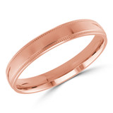 3 MM Milgrained Comfort Fit Classic Mens Wedding Band in Rose Gold (MDVBC0006-3MM-R)