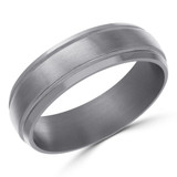 6.5 MM Alternative Mens Wedding Band in Grey Tantalum (MDVBA0016)
