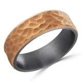 7 MM Alternative Mens Wedding Band in Rose Tantalum 14K Gold Plated (MDVBA0029)