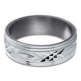 7 MM Alternative Mens Wedding Band in White Tantalum 14K Gold Plated (MDVBA0031)