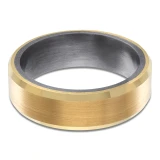 7 MM Alternative Mens Wedding Band in Yellow Tantalum 14K Gold Plated (MDVBA0033)