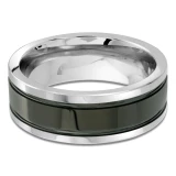 8 MM Alternative Mens Wedding Band in White Tungsten (MDVBA0034)